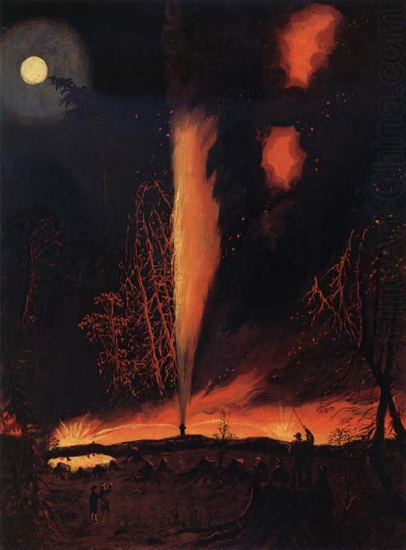 James Hamilton Burning Oil Well at Night china oil painting image
